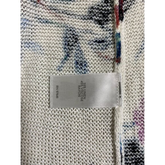 J. Jill Floral Open Front Linen Blend Cardigan Women Size Small Lightweight - Picture 13 of 16